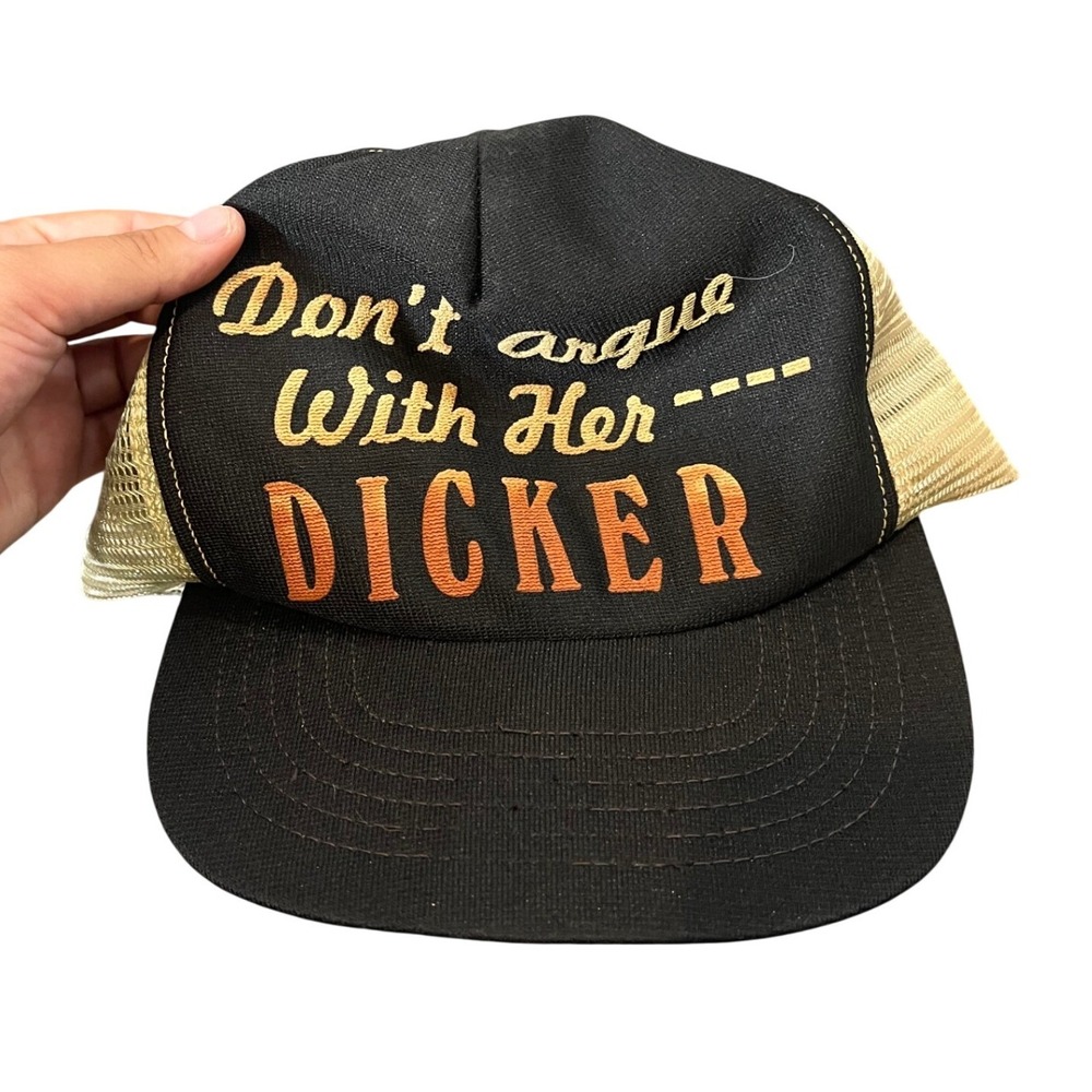 Unbranded Trucker Hat Mens OS Black Don't Argue With Her Dicker Funny Vintage